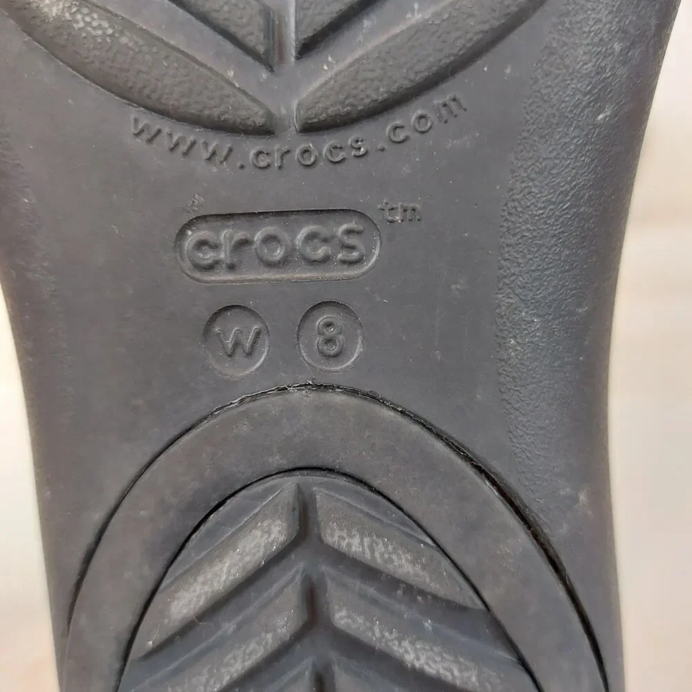 Crocs Serena Floral Embellish Sexi Flip Sandal Black Women 8 Flower T-Strap